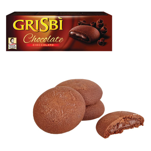 Печенье GRISBI (Гризби) "Chocolate", с начинкой из шоколадного крема, 150 г, Италия, 13827