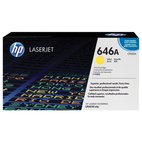 Картридж лазерный HP (CF032A) ColorLaserJet CM4540, №646A, желтый, оригинальный, ресурс 12 500 страниц