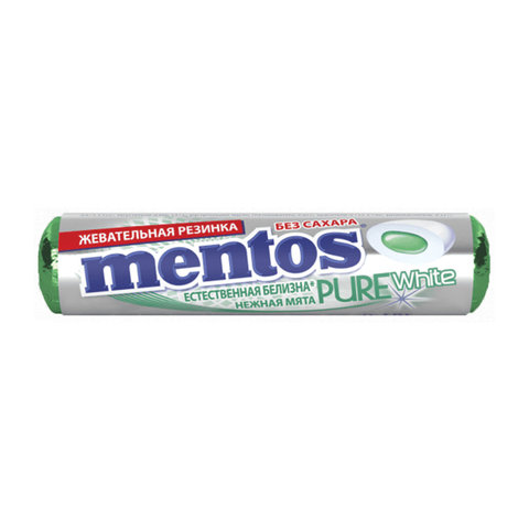 Жевательная резинка MENTOS Pure White (Ментос) "Ролл Нежная мята", 15,5 г, 87548