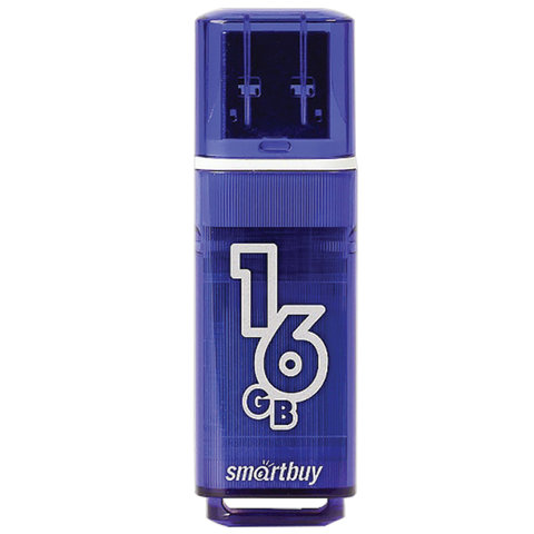 Флеш-диск 16 GB SMARTBUY Glossy USB 3.0, тёмно-синий, SB16GBGS-DB