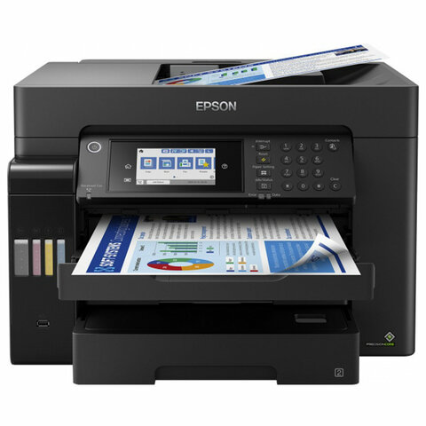 МФУ струйное EPSON L15160 "4 в 1" А3+, 25 стр./мин, 4800х2400, ДУПЛЕКС, АПД, сетевая карта, Wi-Fi, СНПЧ, C11CH71404