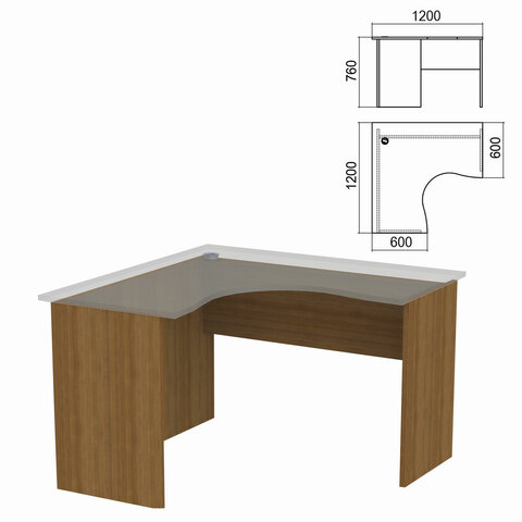 Стол компактный ЧАСТЬ 2 "Арго", 1200х1200х760 мм, левый, орех, А-203.60