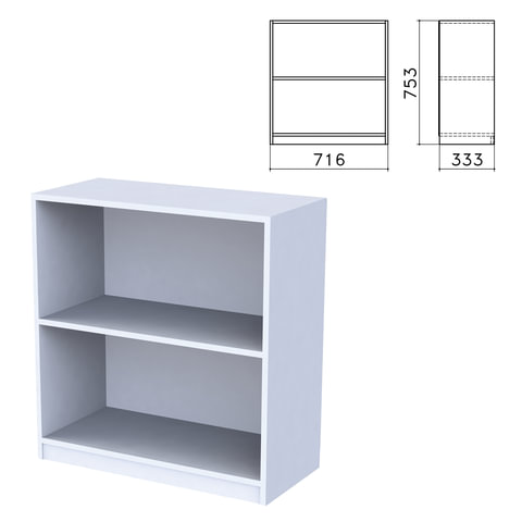 Шкаф (стеллаж) "Бюджет", 716х333х753 мм, 1 полка, серый, 402877-030