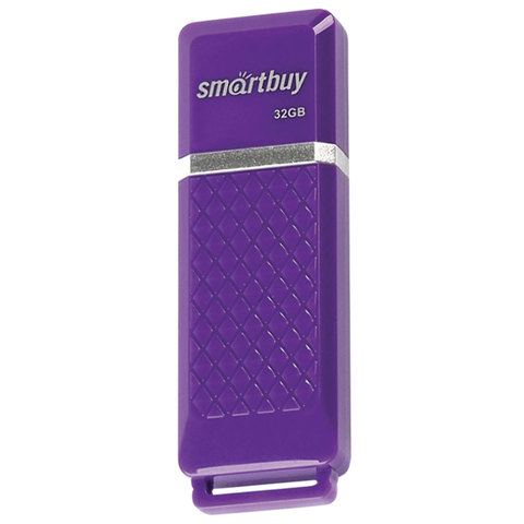 Флеш-диск 32 GB, SMARTBUY Quartz, USB 2.0, фиолетовый, SB32GBQZ-V