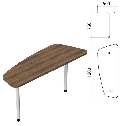 Стол приставной "Приоритет", 1600х600х750 мм, лагос, (КОМПЛЕКТ)