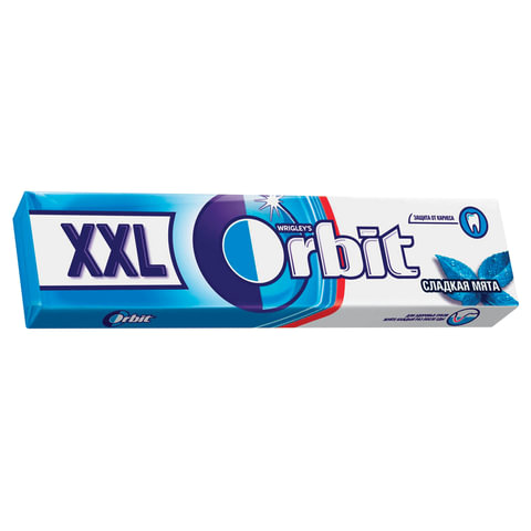 Жевательная резинка ORBIT (Орбит) XXL "Сладкая мята", 15 подушечек, 20,4 г, 46146625